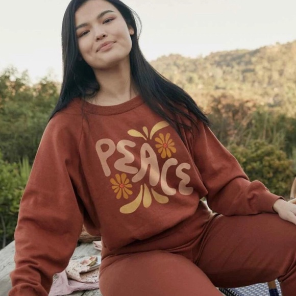 Christy Dawn Sweaters - Christy Dawn Sweater L The Sonny x Sun Keep Rust Peace Orange Women’s NWT